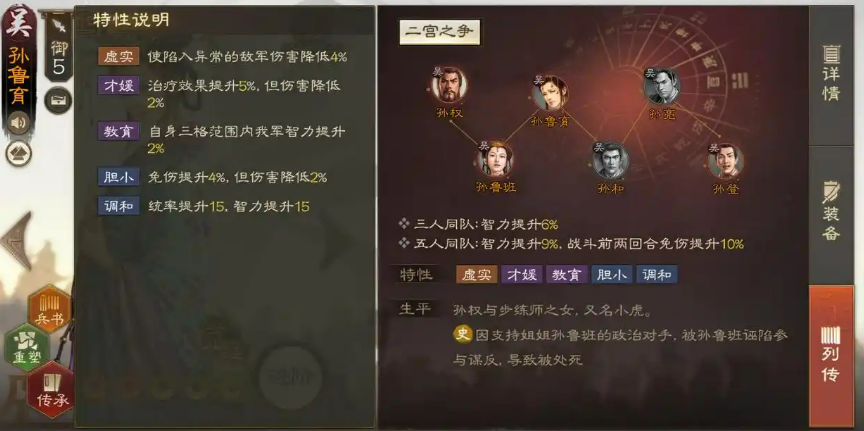 三国志战棋版孙鲁育：吴国五御枪兵的护盾与属性加成核心(图6)